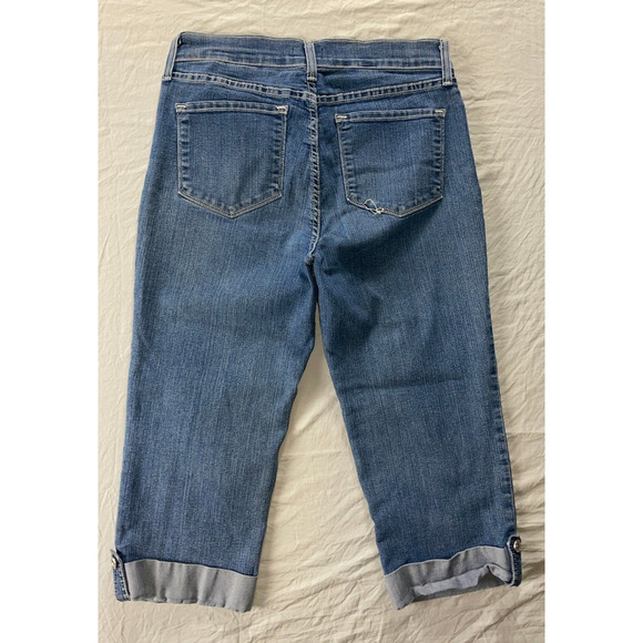 NYDJ Lift/Tuck 'Crop' Lightweight Cuffed Stretch Denim Jeans. Button Cuffs. 10. - Picture 5 of 6